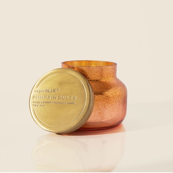 Pumpkin Dulce Candle Glitz Capri Blue. Pumpkin Dulce Capri Blue Glitz Candle 8oz - Picture 2 of 8